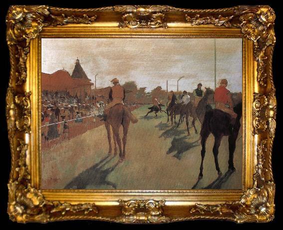 framed  Edgar Degas a group of Racehorse, ta009-2